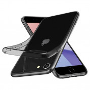 Spigen Liquid Crystal Case - тънък качествен термополиуретанов кейс за iPhone SE (2022), iPhone SE (2020), iPhone 8, iPhone 7 (черен-прозрачен) 7