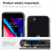 Spigen Liquid Crystal Case - тънък качествен термополиуретанов кейс за iPhone SE (2022), iPhone SE (2020), iPhone 8, iPhone 7 (черен-прозрачен) 10