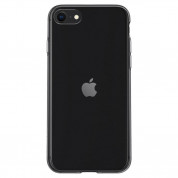 Spigen Liquid Crystal Case - тънък качествен термополиуретанов кейс за iPhone SE (2022), iPhone SE (2020), iPhone 8, iPhone 7 (черен-прозрачен) 4