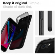 Spigen Liquid Crystal Case - тънък качествен термополиуретанов кейс за iPhone SE (2022), iPhone SE (2020), iPhone 8, iPhone 7 (черен-прозрачен) 12