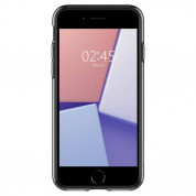 Spigen Liquid Crystal Case - тънък качествен термополиуретанов кейс за iPhone SE (2022), iPhone SE (2020), iPhone 8, iPhone 7 (черен-прозрачен) 5