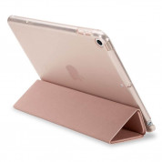 Spigen Case Smart Fold - кожен кейс и поставка за iPad Mini 5 (розово злато) 1