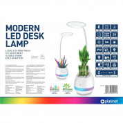 Platinet Desk LED Lamp 2000mah RGB 5W Built-in Battery (white) - настолна LED лампа с RGB подсветка и вградена батерия (бяла) 6
