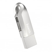 Hoco Premium 128GB USB-C Male Flash Drive + USB 3.0 Female - USB флаш памет с USB-C порт за компютри смартфони и таблети (сребрист) 6