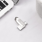 Hoco Premium 128GB USB-C Male Flash Drive + USB 3.0 Female - USB флаш памет с USB-C порт за компютри смартфони и таблети (сребрист) 2