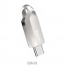 Hoco Premium 128GB USB-C Male Flash Drive + USB 3.0 Female - USB флаш памет с USB-C порт за компютри смартфони и таблети (сребрист) 1