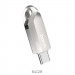 Hoco Premium 64GB USB-C Male Flash Drive + USB 3.0 Female - USB флаш памет с USB-C порт за компютри смартфони и таблети (сребрист) 1