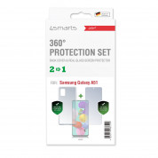 4smarts 360° Protection Set Limited Cover - тънък силиконов кейс и стъклено защитно покритие за дисплея на Samsung Galaxy A51 (прозрачен) 1