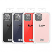 Hoco Pure Series Silicone Protective Case - силиконов (TPU) калъф за iPhone 12 Pro Max (син)  4