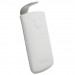 Krusell Asperö XL - кожен калъф с лента за издърпване за HTC Desire C и мобилни телефони (бял) 3