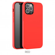 Hoco Pure Series Silicone Protective Case - силиконов (TPU) калъф за iPhone 12 Pro Max (червен) 