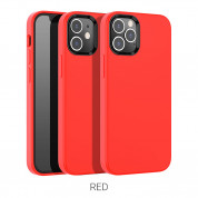 Hoco Pure Series Silicone Protective Case - силиконов (TPU) калъф за iPhone 12 Pro Max (червен)  3