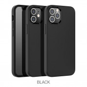Hoco Pure Series Silicone Protective Case - силиконов (TPU) калъф за iPhone 12 Pro Max (черен)  2