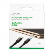 4smarts Magnetic USB-C to USB-C Cable GRAVITYCord Ultimate - USB-C кабел с магнитен накрайник за устройства с USB-C (180см) (черен) 5