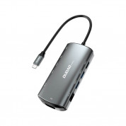 Dudao 11w1 multifunctional HUB USB-C A15 Pro (grey) - мултифункционален хъб за свързване на допълнителна периферия за устройства с USB-C (сив)