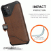 Urban Armor Gear Metropolis Supple Italian Leather (LTHR) - удароустойчив хибриден кейс тип портфейл за iPhone 12, iPhone 12 Pro (кафяв) 6