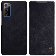 Nillkin Qin Book Case - кожен калъф, тип портфейл за Samsung Galaxy S20 FE (2020) (черен) 5