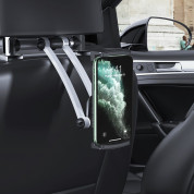 Hoco CA62 Aluminum Rear Pillow In-Car Holder - поставка за смартфон или таблет за седалката на автомобил (черен) 6