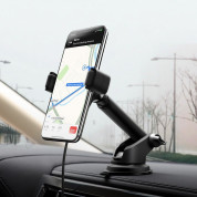 Hoco S12 Wireless Charging Car Holder - поставка за кола с безжично зареждане за Qi съвместими смартфони (черен-сребрист) 7