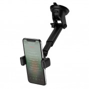 Hoco S12 Wireless Charging Car Holder - поставка за кола с безжично зареждане за Qi съвместими смартфони (черен-сребрист) 3