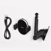 Hoco S12 Wireless Charging Car Holder - поставка за кола с безжично зареждане за Qi съвместими смартфони (черен-сребрист) 4