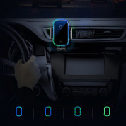 Baseus Light Electric Holder Wireless Charger Car Mount (WXHW03-01) - поставка за радиатора и таблото на кола с безжично зареждане за Qi съвместими смартфони (черен) 7