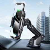 Baseus Light Electric Holder Wireless Charger Car Mount (WXHW03-01) - поставка за радиатора и таблото на кола с безжично зареждане за Qi съвместими смартфони (черен) 6