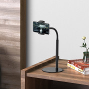 Hoco PH28 Metal Desktop Stand - универсална поставка за бюро и плоскости за мобилни устройства и таблети с ширина до 7 инча (черен) 5