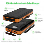 Сгъваем соларен панел с вградена батерия - Allpowers Solar Charger 6W + 25000mAh PowerBank (черен-оранжев) 1