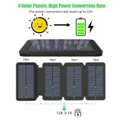 Сгъваем соларен панел с вградена батерия - Allpowers Solar Charger 6W + 25000mAh PowerBank (черен-оранжев) 2