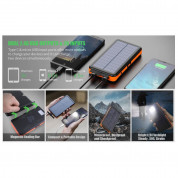 Сгъваем соларен панел с вградена батерия - Allpowers Solar Charger 6W + 25000mAh PowerBank (черен-оранжев) 4
