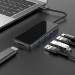 Hoco HB15 Easy Show USB-C Adapter - мултифункционален хъб за свързване на допълнителна периферия за устройства с USB-C (тъмносив) 3