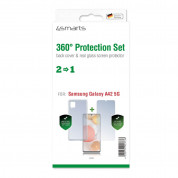 4smarts 360° Protection Set Limited Cover - тънък силиконов кейс и стъклено защитно покритие за дисплея на Samsung Galaxy A42 5G (прозрачен) 1