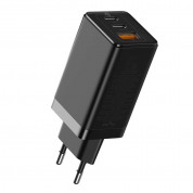 Baseus GaN 2 Pro Charger 65W (CCGAN2P-E01) - захранване за ел. мрежа за лаптопи, смартфони и таблети с USB и 2xUSB-C изходи с технология за бързо зареждане и USB-C кабел (черен)