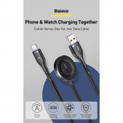 Baseus Cafule One-for-two USB-C Cable + Huawei Watch Dock (CA1T2-G1) - кабел с въжена оплетка за устройства с USB-C порт и Huawei Watch (150 см) (черен) 2