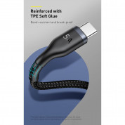 Baseus Cafule One-for-two USB-C Cable + Huawei Watch Dock (CA1T2-G1) - кабел с въжена оплетка за устройства с USB-C порт и Huawei Watch (150 см) (черен) 3
