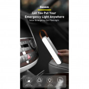 Baseus Solar Emergency Car Flashlight LED (CRYJD01-B01) - LED лампа за автомобил или за дома със соларен панел (бял) 5