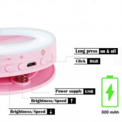 Selfie Ring Light RG-01 - LED селфи ринг за смартфони (розов) 1