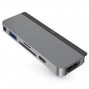 HyperDrive 6-in-1 USB-C Hub Pro 4K HDMI 60Hz for iPad Pro 6-in-1 USB-C - мултифункционален хъб за свързване на допълнителна периферия за iPad Pro (тъмносив)