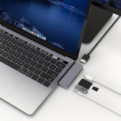 HyperDrive 6-in-1 USB-C Hub Pro 4K HDMI 60Hz for iPad Pro 6-in-1 USB-C - мултифункционален хъб за свързване на допълнителна периферия за iPad Pro (тъмносив) 9