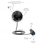 4smarts Bluetooth FM Transmitter - блутут FM трансмитер с поставка и зарядно за кола за мобилни устройства (черен) 2