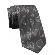 Дизайнерска вратовръзка - Mamas Boy Chickens Black (черен)