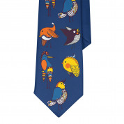 Дизайнерска вратовръзка - Mamas Boy Chicken Blue (син) 1