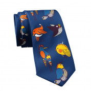 Дизайнерска вратовръзка - Mamas Boy Chicken Blue (син)