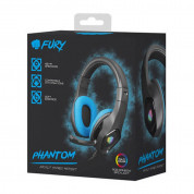 Fury Gaming Headset Phantom RGB - USB гейминг слушалки с микрофон за PC и лаптопи (черен-син) 3