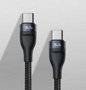 Baseus Flash Series 2in1 100W Fast Charging USB-C Cable (CA1T2-C01) - здрав USB-C кабел с бързо зареждане за две устройства с USB-C порт (150 см) (черен) 4