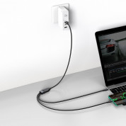 Baseus Flash Series 2in1 100W Fast Charging USB-C Cable (CA1T2-C01) - здрав USB-C кабел с бързо зареждане за две устройства с USB-C порт (150 см) (черен) 7