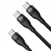 Baseus Flash Series 2in1 100W Fast Charging USB-C Cable (CA1T2-C01) - здрав USB-C кабел с бързо зареждане за две устройства с USB-C порт (150 см) (черен) 2
