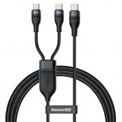 Baseus Flash Series 2in1 100W Fast Charging USB-C Cable (CA1T2-C01) - здрав USB-C кабел с бързо зареждане за две устройства с USB-C порт (150 см) (черен)