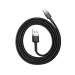 Baseus Cafule USB-A to USB-C Cable 3A (CATKLF-BG1) - кабел с въжена оплетка и бързо зареждане за устройства с USB-C порт (100 см) (черен-сив) 5